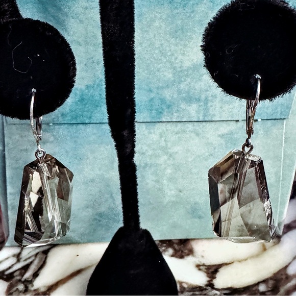 Kenneth Cole New York Silver and Brown Crystal Earrings - Picture 2 of 2